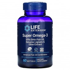 Life Extension Super Omega-3 EPA/DHA with Sesame Lignans & Olive Extract 60капс