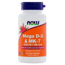 NOW Mega D-3 5000IU & MK-7 180мкг 60капс